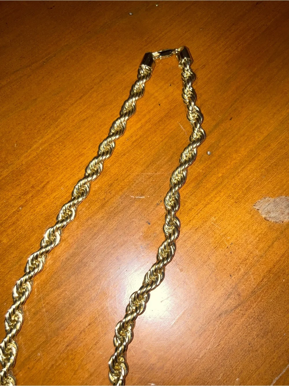 Men or Womens princess cut Gold filled Rope Chain Necklace Twisted Link